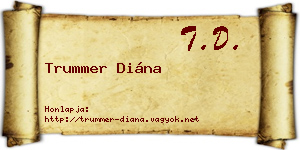 Trummer Diána névjegykártya